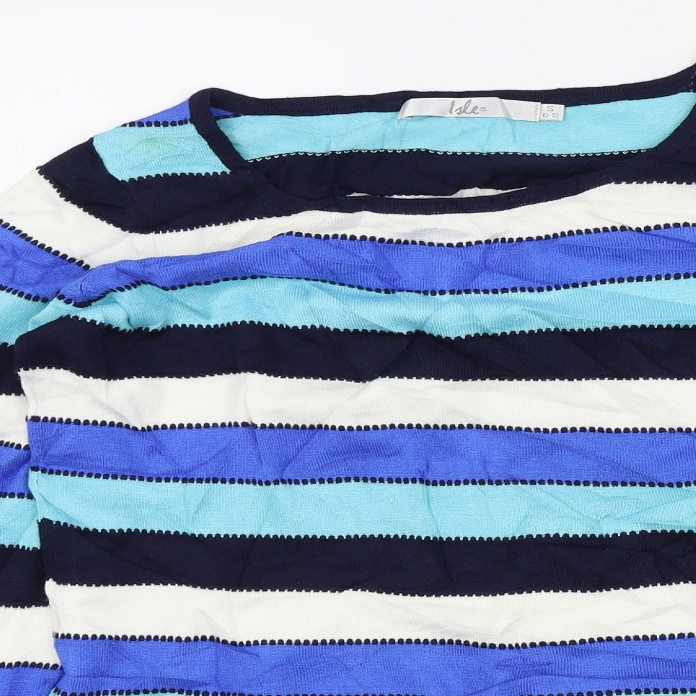 Isla Womens Blue Striped  Pullover Jumper Size 10