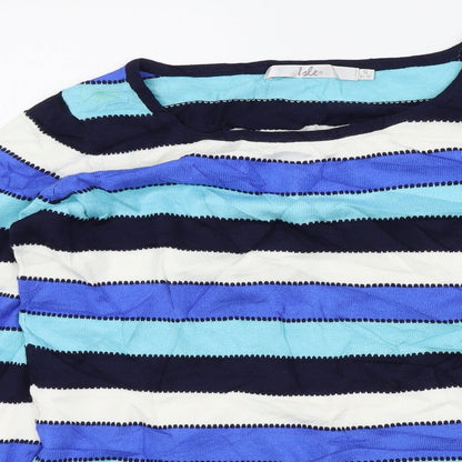 Isla Womens Blue Striped  Pullover Jumper Size 10