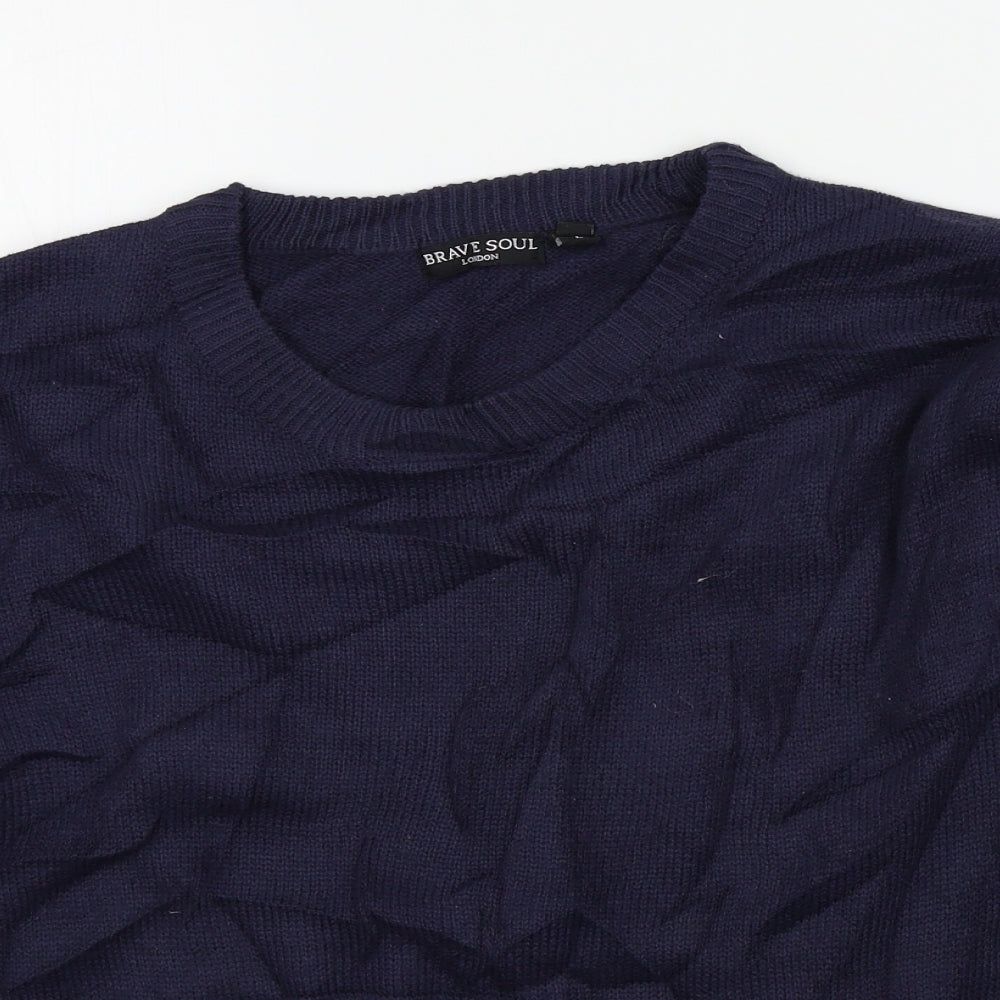 Brave Soul Womens Blue   Pullover Jumper Size L