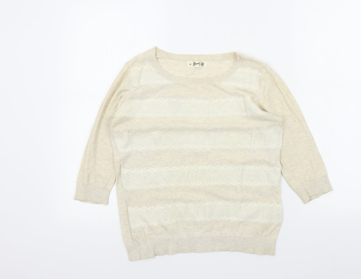 Womens UK Size S New Look Beige Pullover Jumper