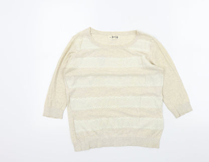 Womens UK Size S New Look Beige Pullover Jumper