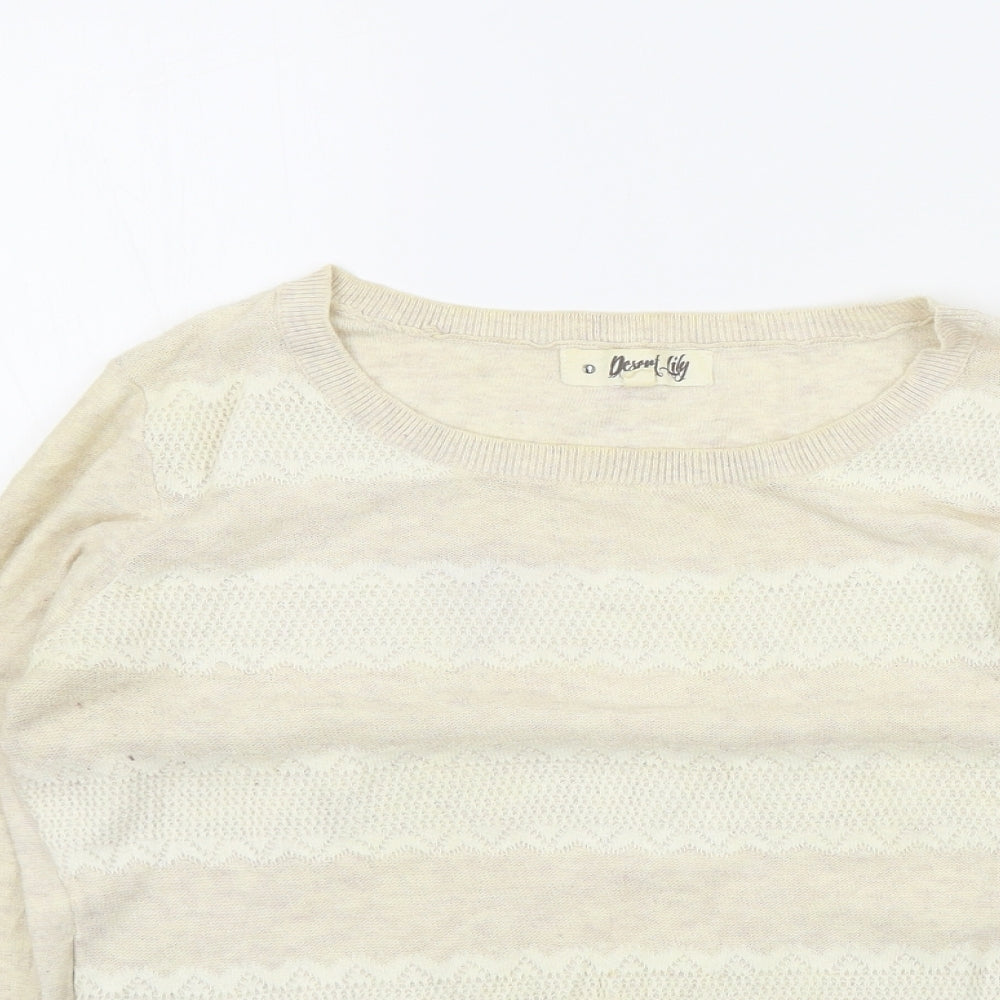 Womens UK Size S New Look Beige Pullover Jumper