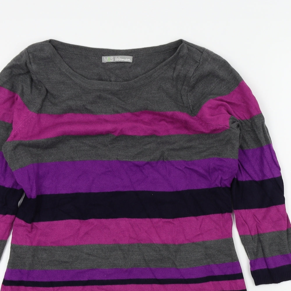 Womens UK Size 12 M&S Green Pullover Jumper