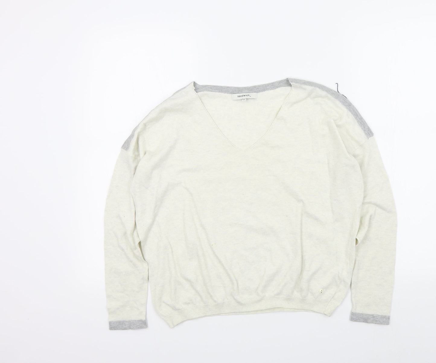 Womens UK Size XS Sandwich Beige Pullover Jumper