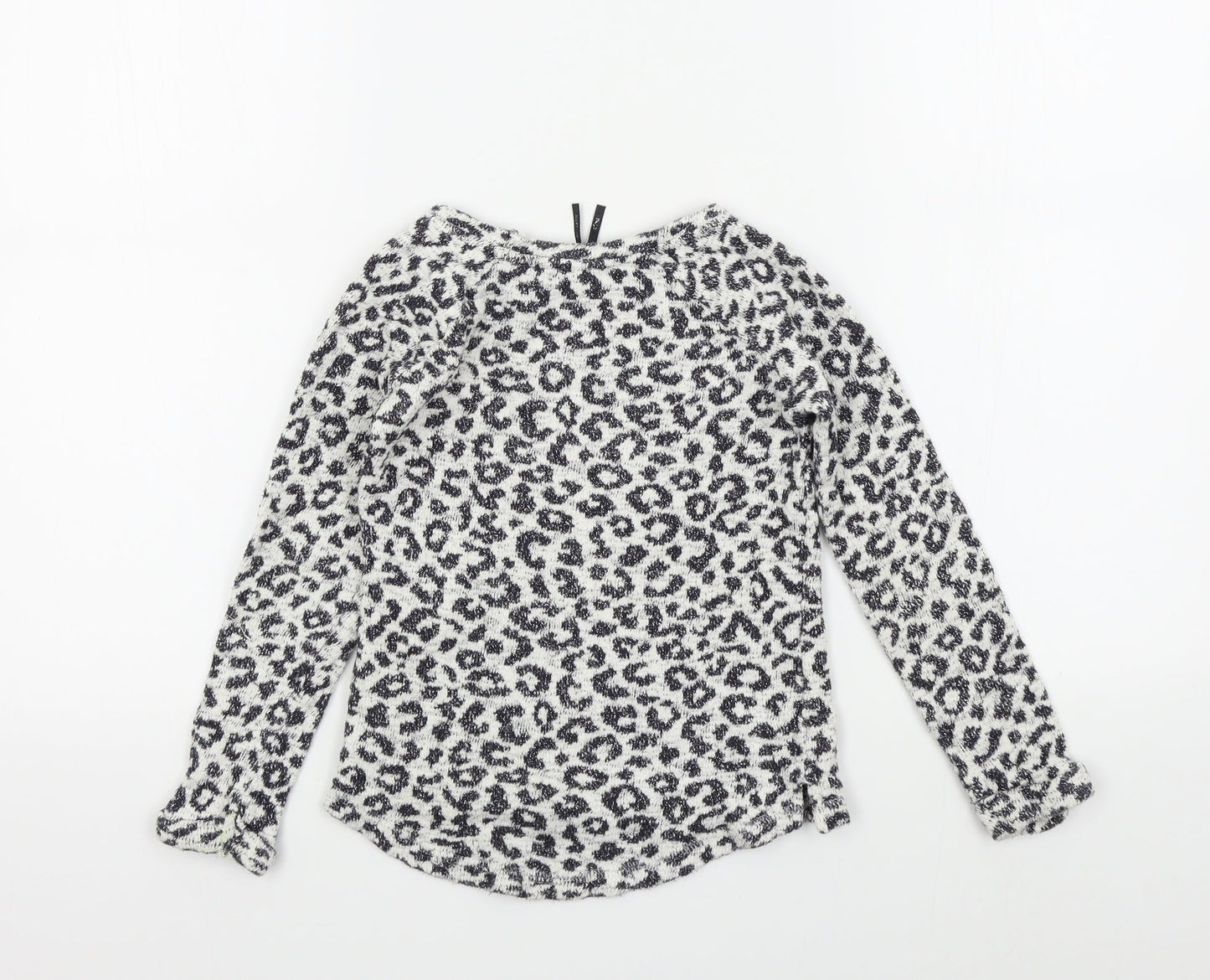 NEXT Girls White Geometric  Pullover Jumper Size 7 Years