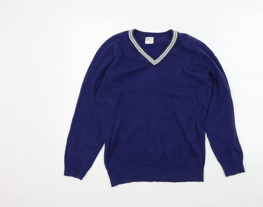 uniformity Boys Blue Colourblock  Pullover Jumper Size S