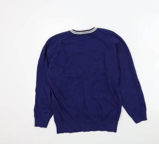 uniformity Boys Blue Colourblock  Pullover Jumper Size S