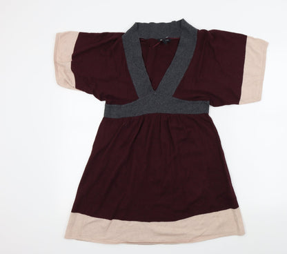 H&M Womens Purple Colourblock  A-Line  Size S