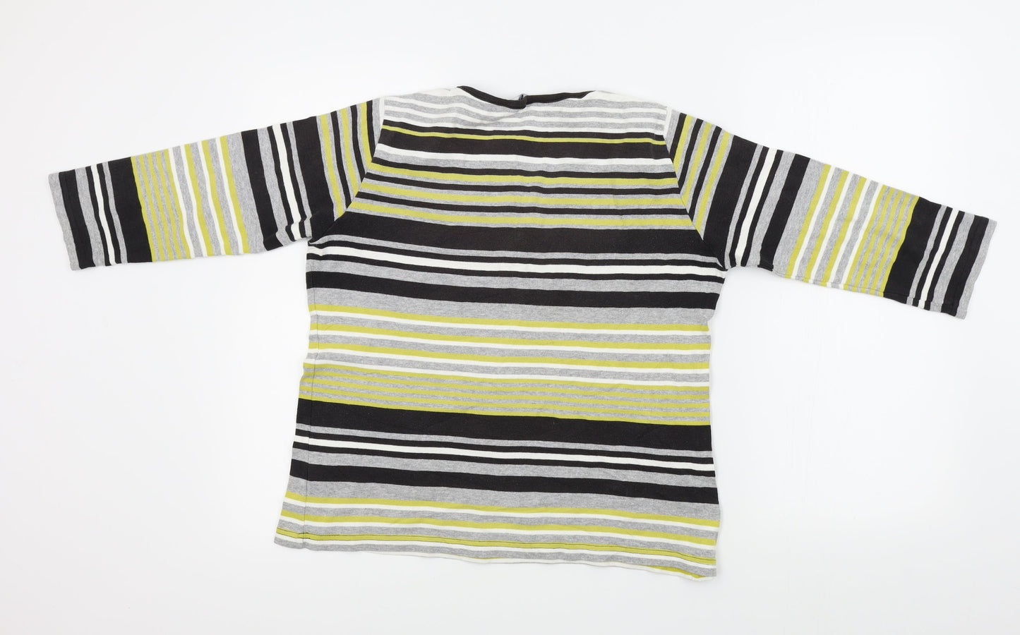 hle Womens Grey Striped  Basic T-Shirt Size M