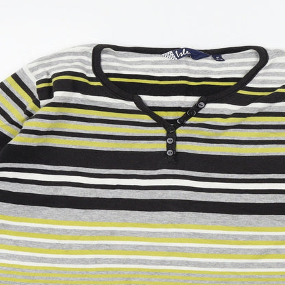 hle Womens Grey Striped  Basic T-Shirt Size M