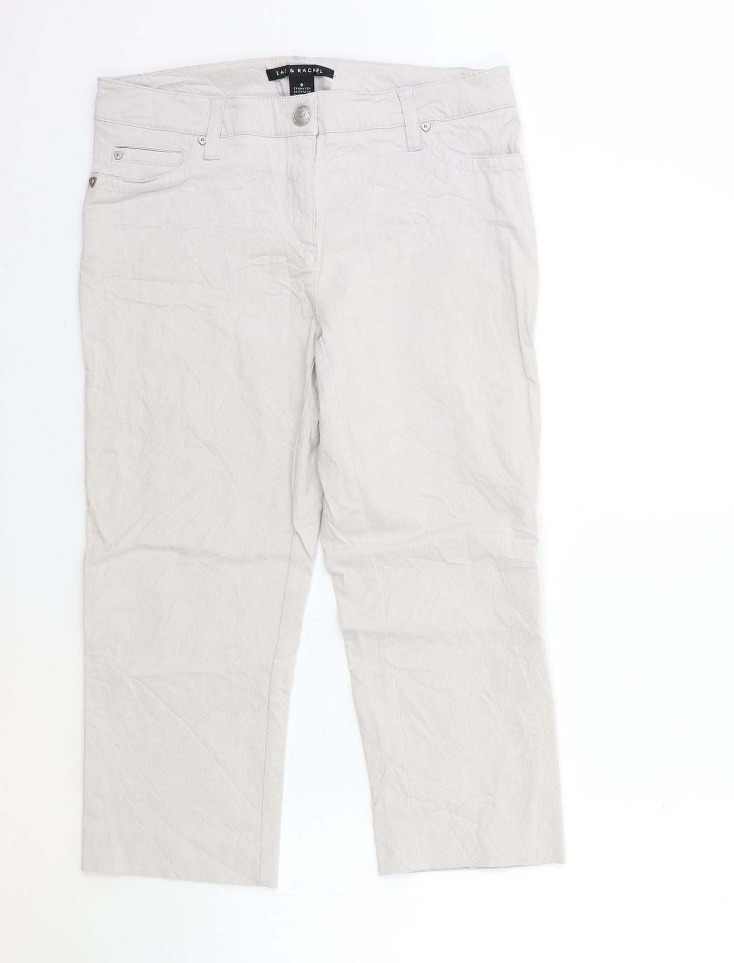 Zac & Rachel Womens Grey   Trousers  Size 8 L21 in