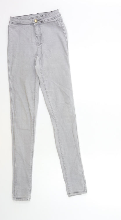 Womens UK Size 23 in Preworn Regular Fit Skinny Grey Jeans