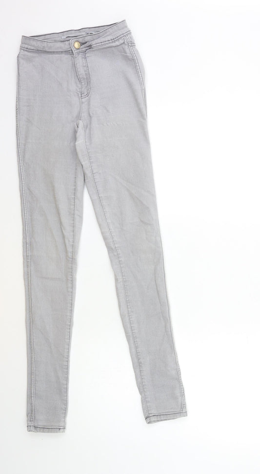 Womens UK Size 23 in Preworn Regular Fit Skinny Grey Jeans