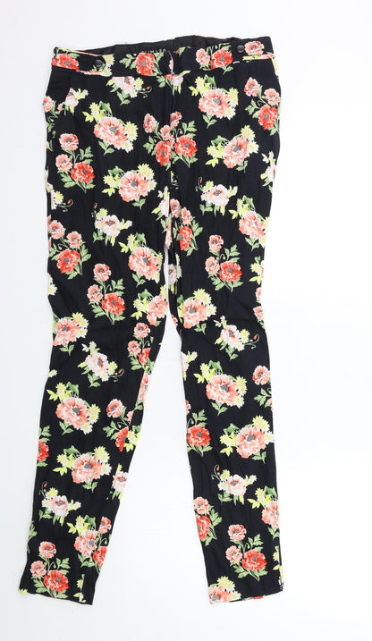Womens UK Size 10 Peacocks Regular Fit  Black Trousers