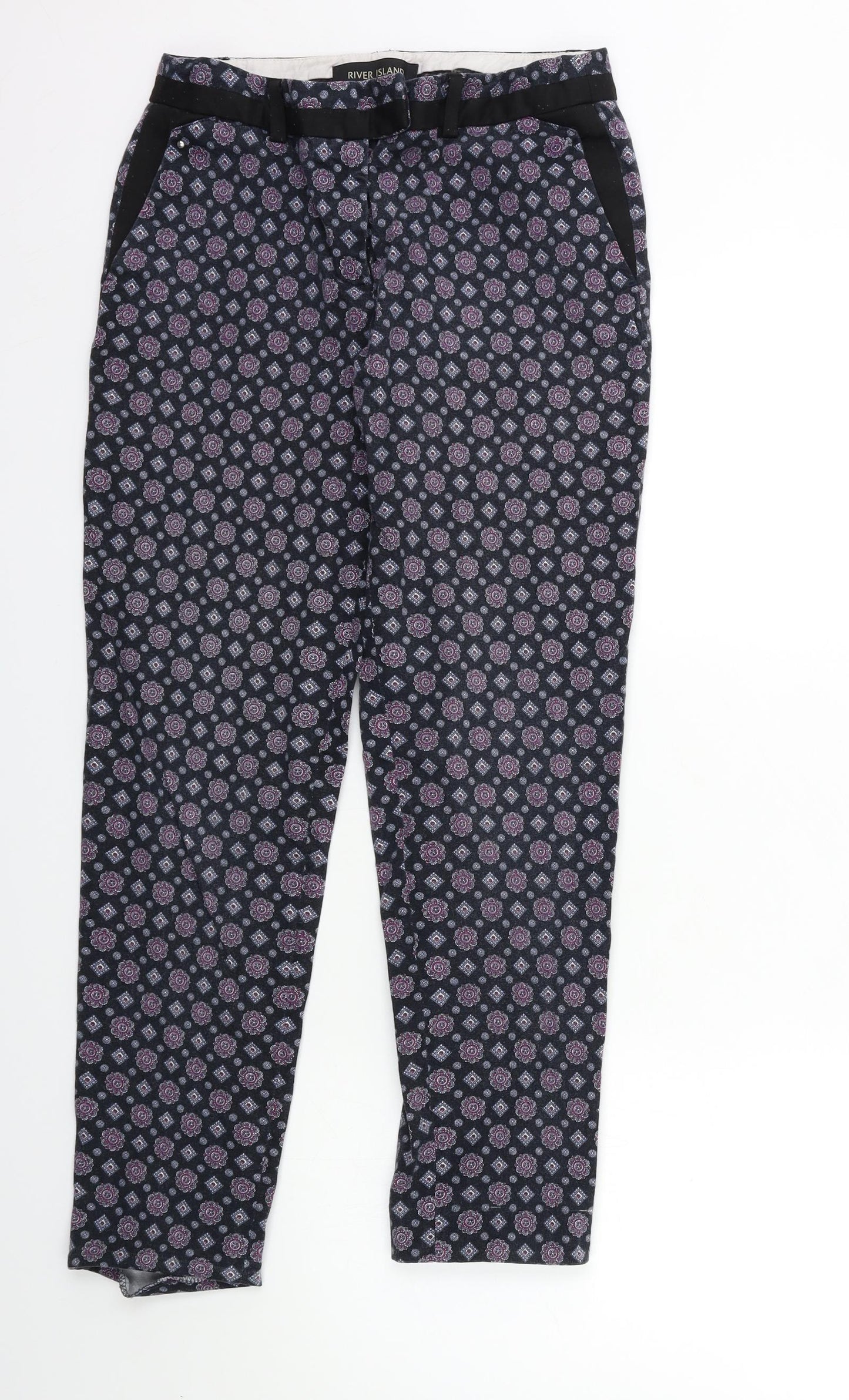 Womens UK Size 8 River Island Regular Fit  Black Trousers