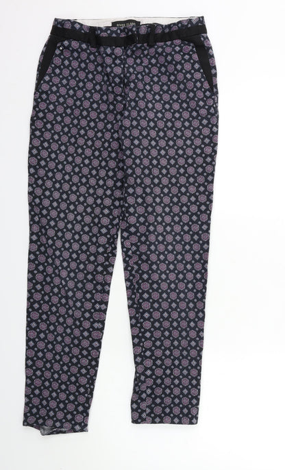 Womens UK Size 8 River Island Regular Fit  Black Trousers