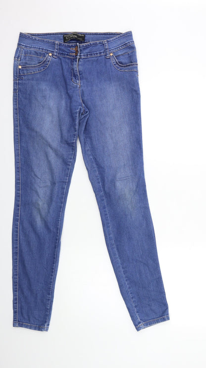 Womens UK Size 10 Preworn Regular Fit Skinny Blue Jeans