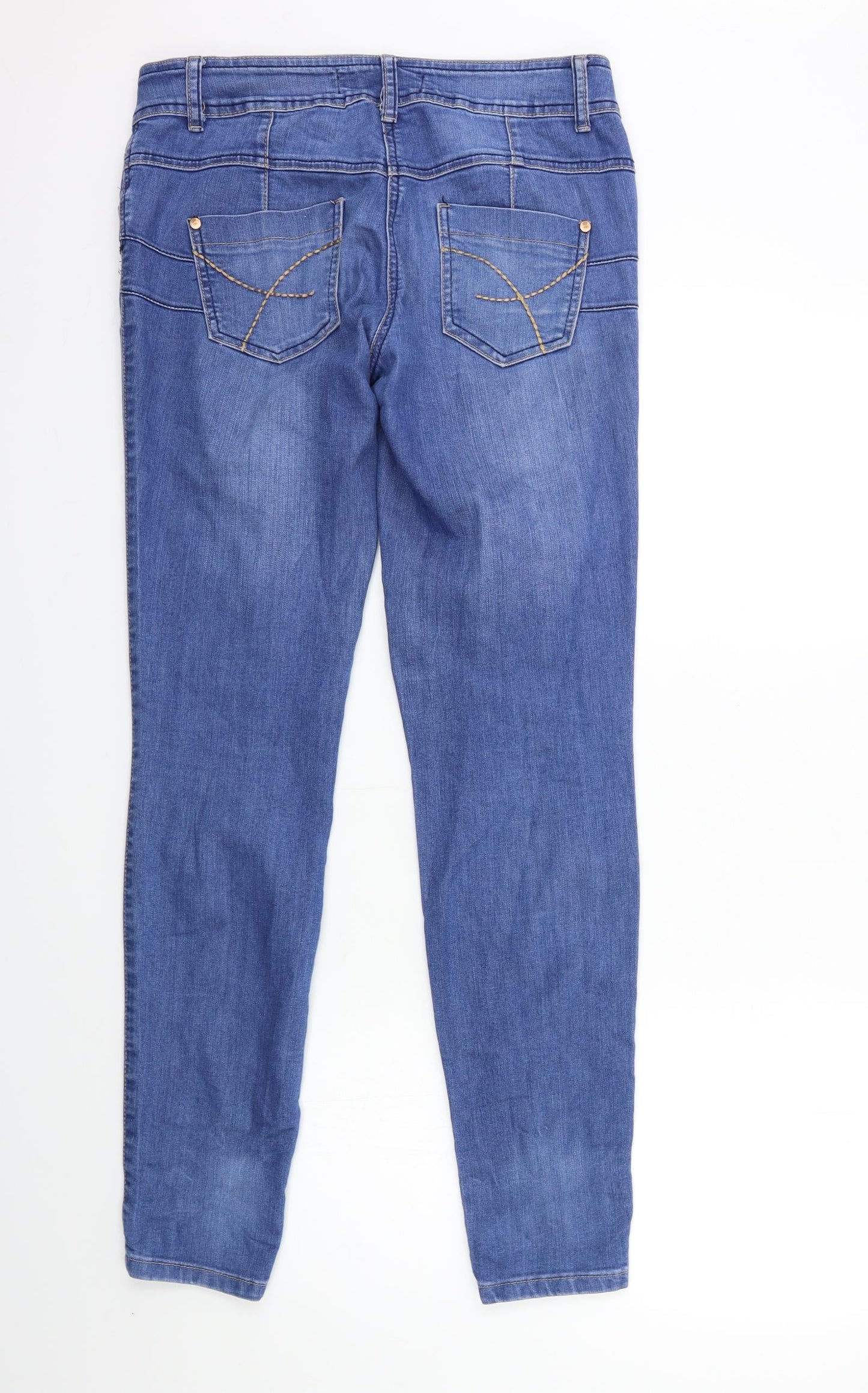 Womens UK Size 10 Preworn Regular Fit Skinny Blue Jeans