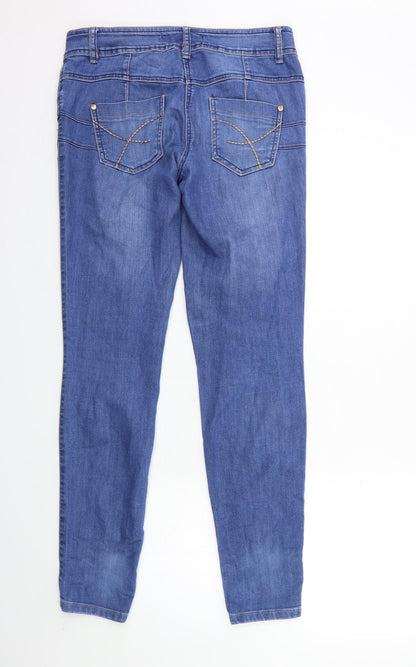 Womens UK Size 10 Preworn Regular Fit Skinny Blue Jeans
