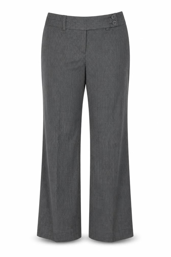 Marks & Spencer Womens Grey Striped  Trousers  Size 14 L29 in