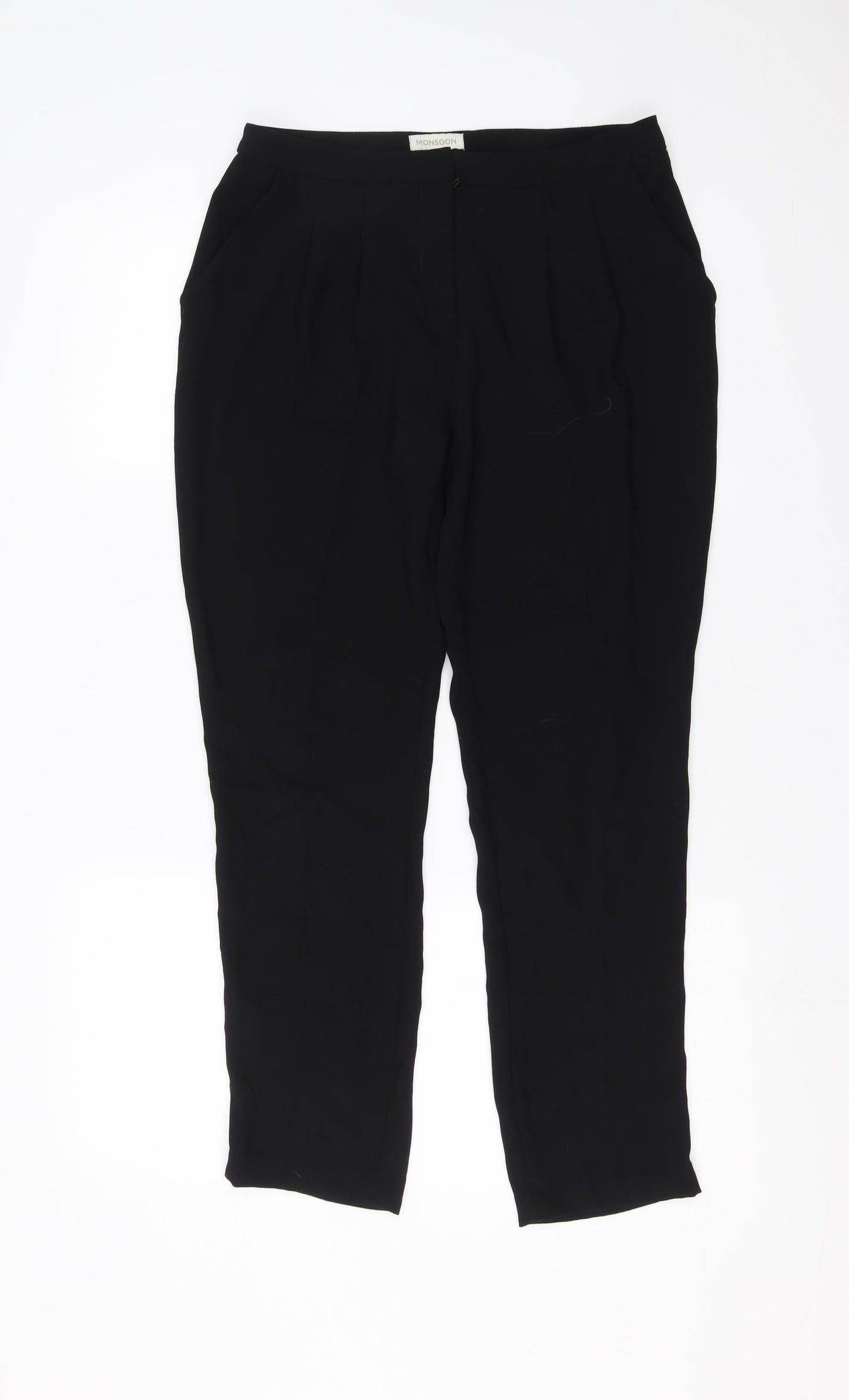 Monsoon Womens Black   Trousers  Size 8 L27 in