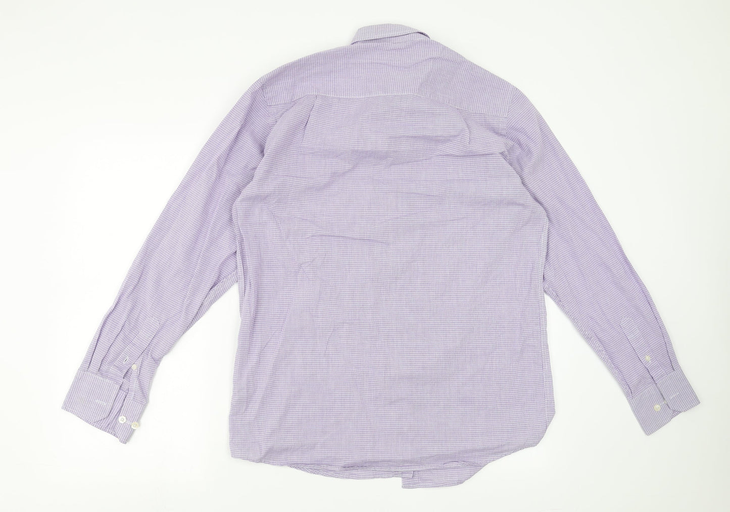 Mens UK Size 15.5 Cedar Wood State Purple  Button-Up Long Sleeve Casual Shirt