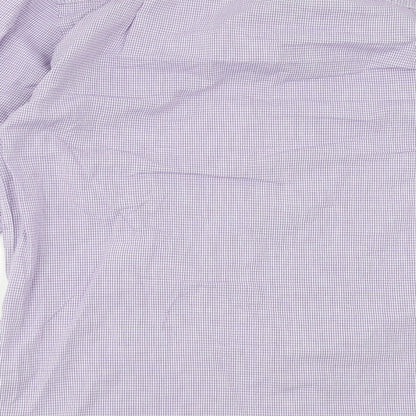 Mens UK Size 15.5 Cedar Wood State Purple  Button-Up Long Sleeve Casual Shirt