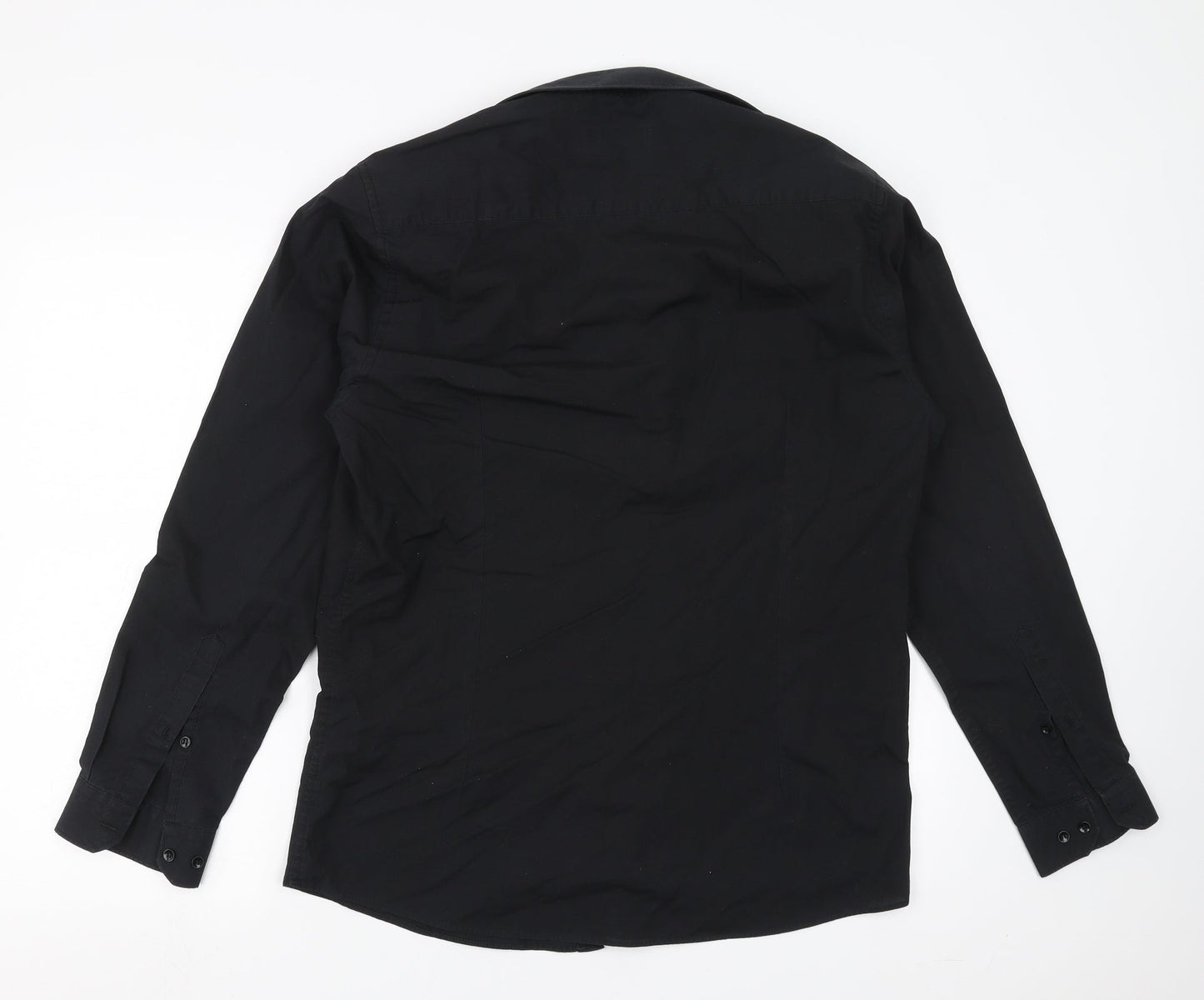 B&W Mens Black    Button-Up Size 16