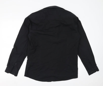 B&W Mens Black    Button-Up Size 16