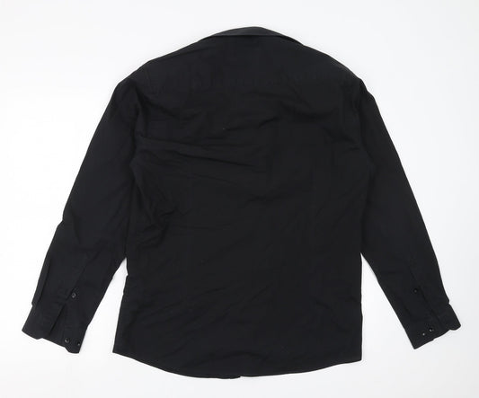 B&W Mens Black    Button-Up Size 16