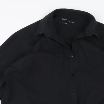 B&W Mens Black    Button-Up Size 16