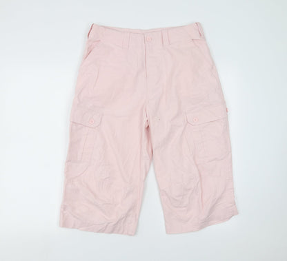 Womens UK Size 32 in Preworn Regular Fit Cropped Pink Trousers