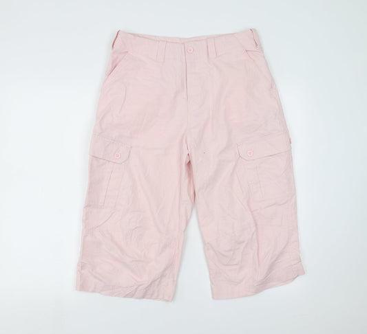 Womens UK Size 32 in Preworn Regular Fit Cropped Pink Trousers