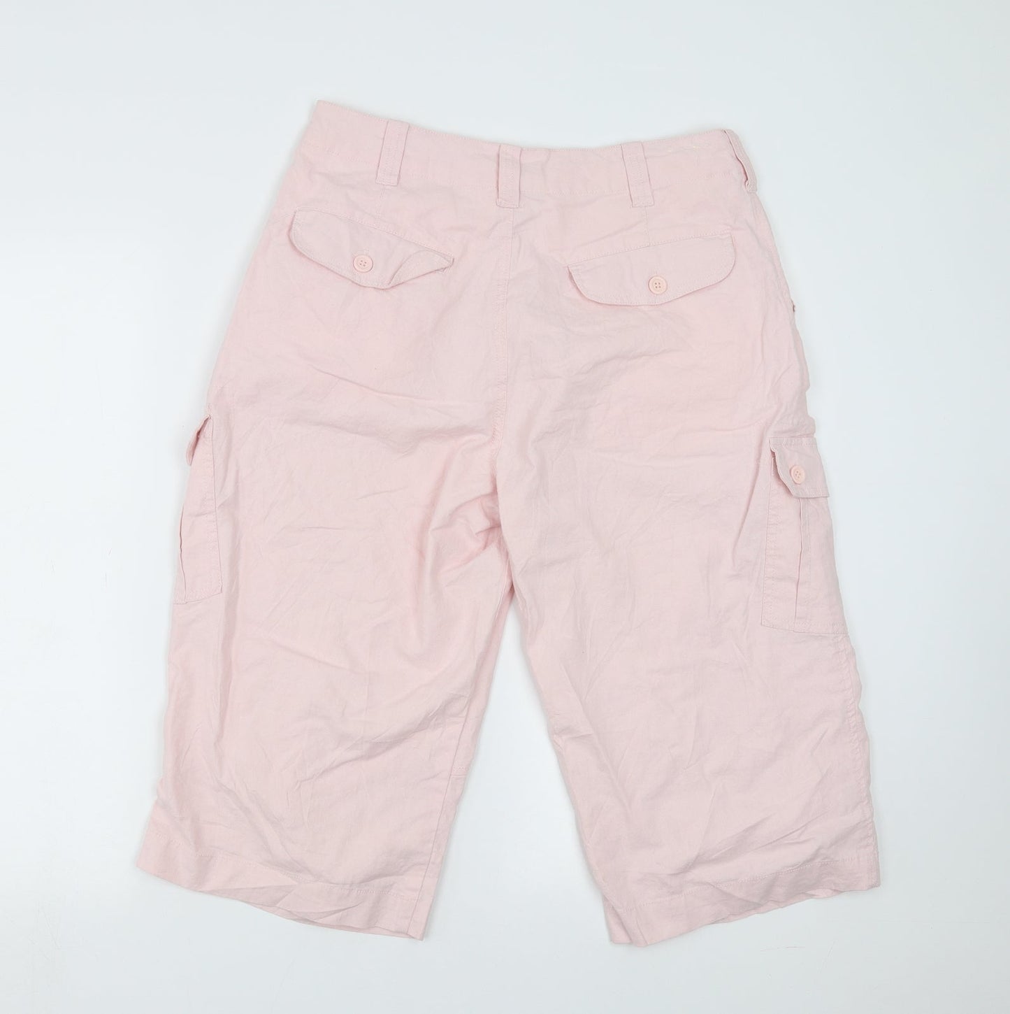 Womens UK Size 32 in Preworn Regular Fit Cropped Pink Trousers