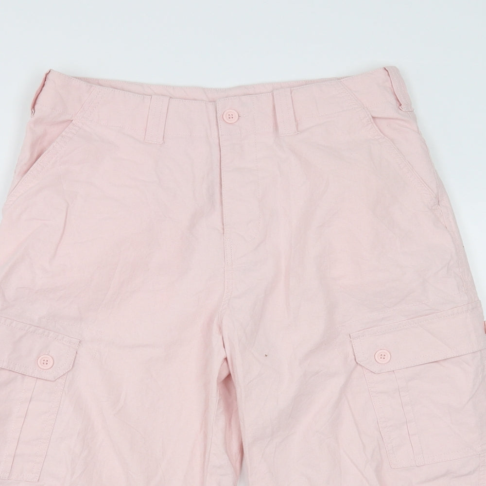 Womens UK Size 32 in Preworn Regular Fit Cropped Pink Trousers