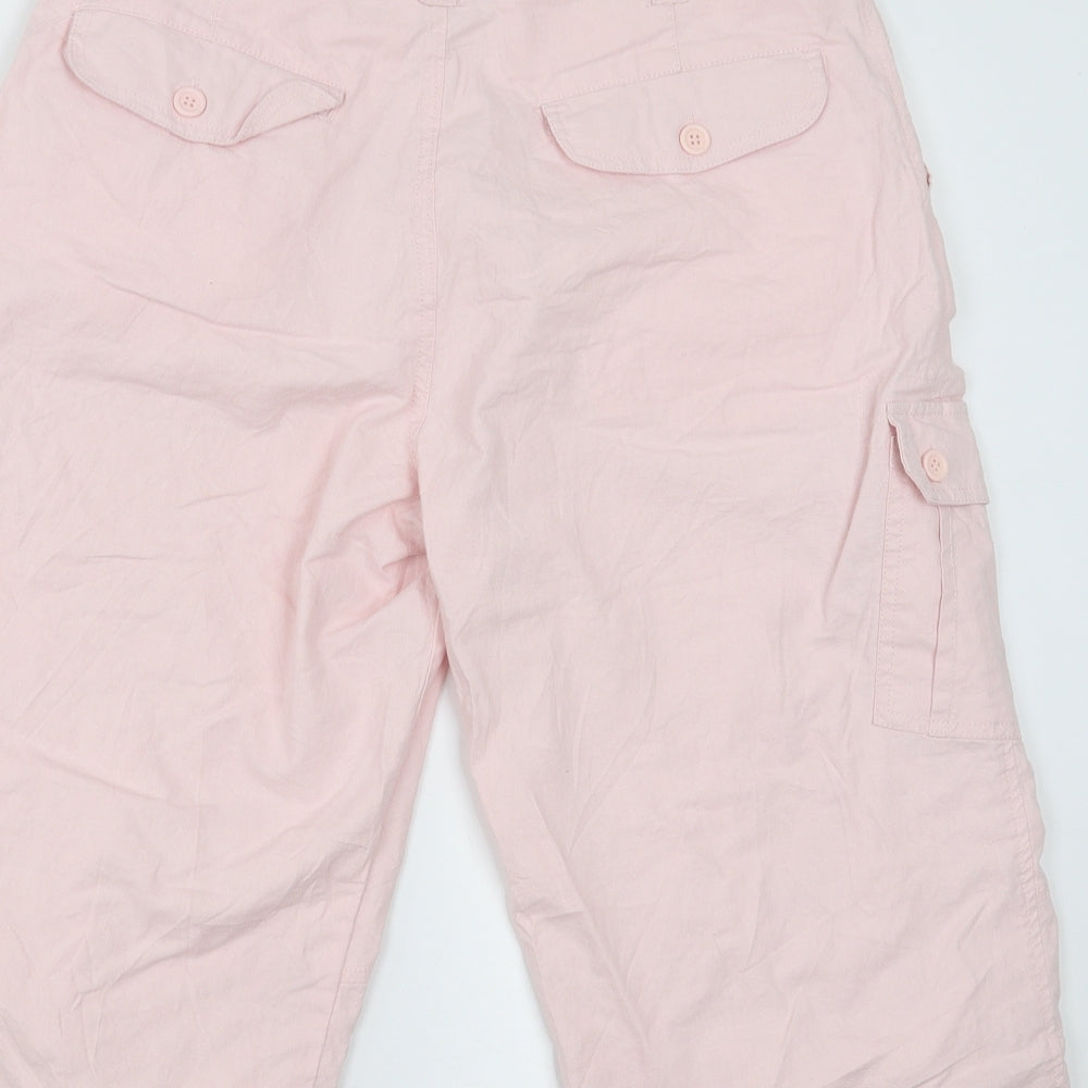 Womens UK Size 32 in Preworn Regular Fit Cropped Pink Trousers