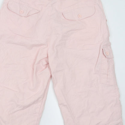 Womens UK Size 32 in Preworn Regular Fit Cropped Pink Trousers