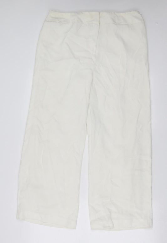 Ann Harvey Womens Ivory   Trousers  Size 16 L27 in