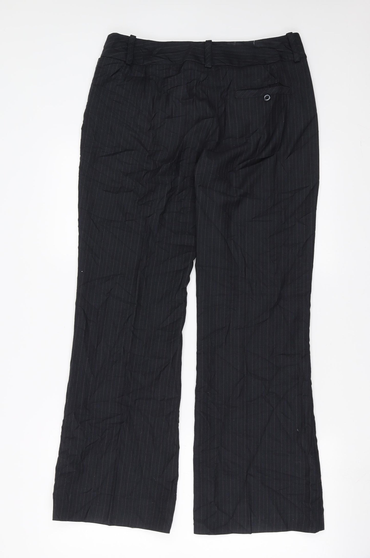 Sainsburys  Womens Black Striped  Trousers  Size 12 L30 in
