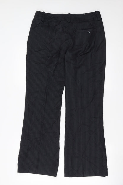Sainsburys  Womens Black Striped  Trousers  Size 12 L30 in
