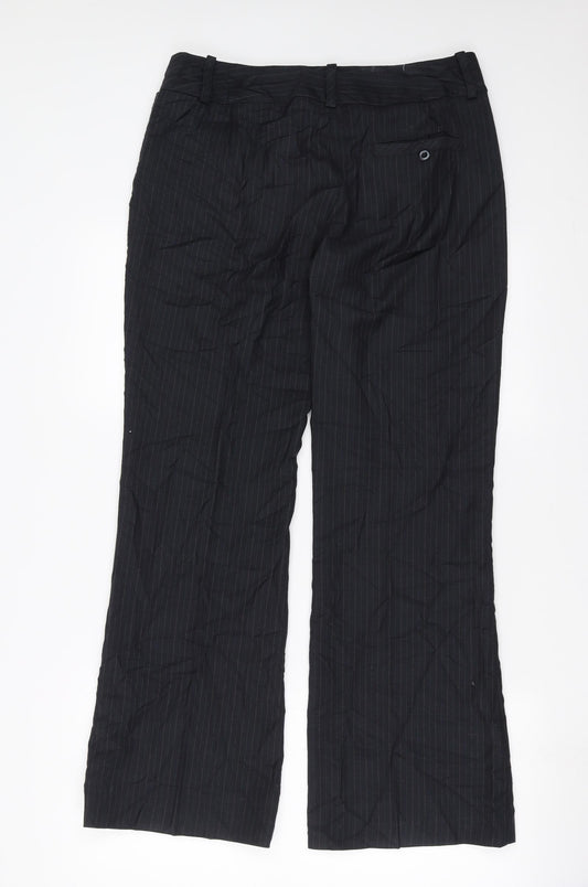 Sainsburys  Womens Black Striped  Trousers  Size 12 L30 in