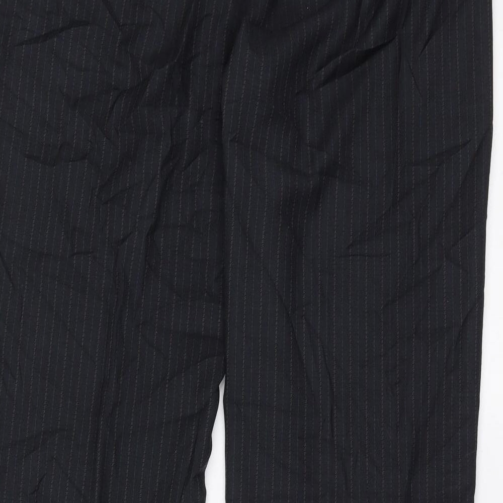Sainsburys  Womens Black Striped  Trousers  Size 12 L30 in