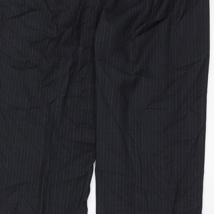 Sainsburys  Womens Black Striped  Trousers  Size 12 L30 in