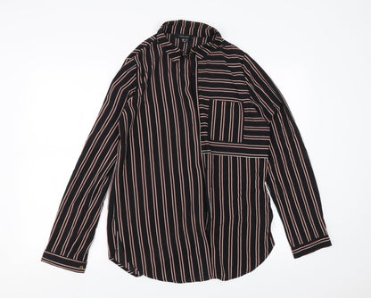 Primark Womens Black Striped  Basic Blouse Size 12