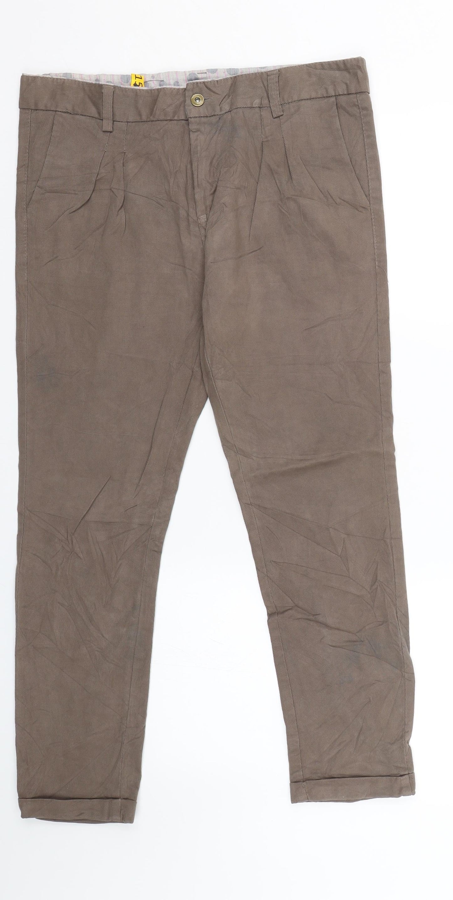 Lazzerini Tiziana Womens Brown Striped  Trousers  Size M L24 in