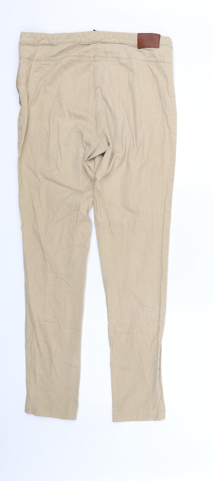 Womens UK Size 10 H&M Regular Fit Capri Beige Trousers