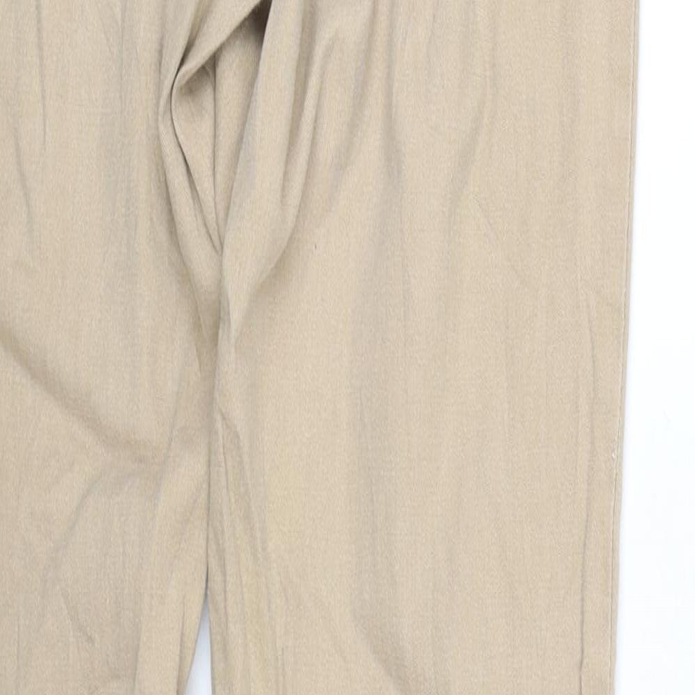 Womens UK Size 10 H&M Regular Fit Capri Beige Trousers