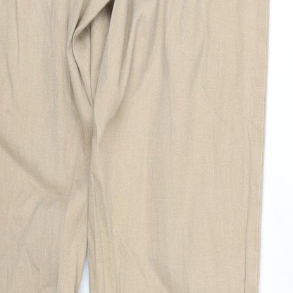 Womens UK Size 10 H&M Regular Fit Capri Beige Trousers