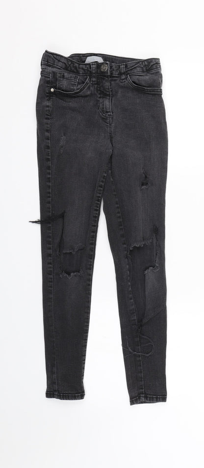 Candy Couture Girls Black  Denim Skinny Jeans Size 12 Years