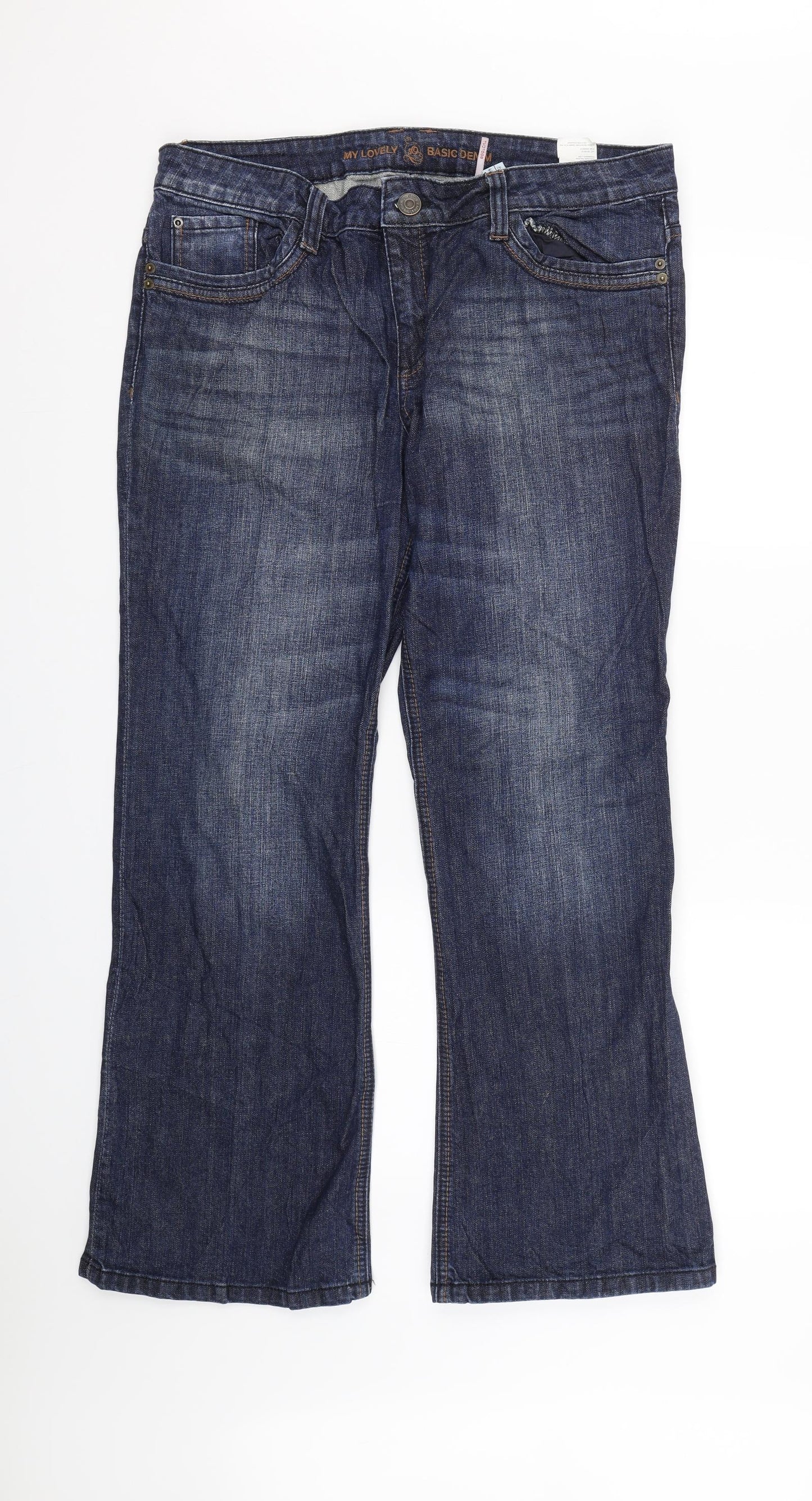 Womens UK Size 44 in st Oliver Regular Fit Bootcut Blue Jeans